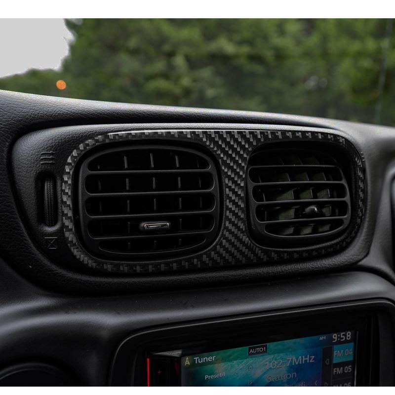 For Chevrolet Trailblazer 2002-2009 Real Carbon Fiber Stickers Central air Vent outlet Panel Car Accessories Interior decorative