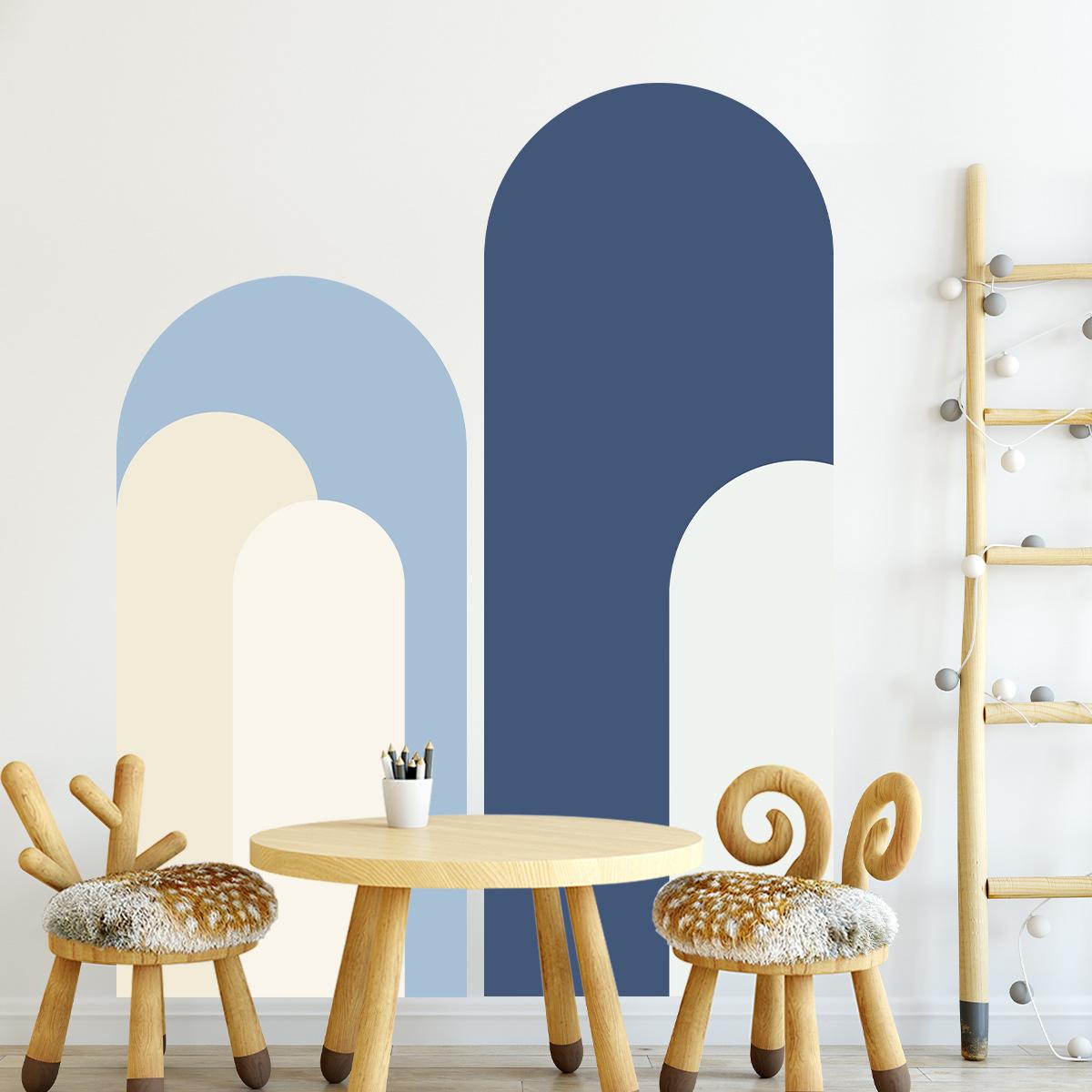 

2PCS Arch Wall Stickers Geometric Art Decorative Wallpaper Living Room Sofa Background Decoration Self Adhesive Stickers 52x107CM 52x136CM
