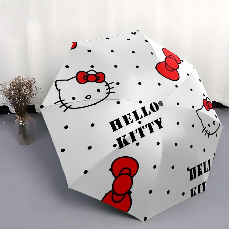 1pc Hello Kitty Pattern Umbrella with Plastic Handle,Suitable for All Seasons Home Travel Outdoor UmbrellaSanlio620