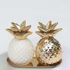 Ceramiczna Ceramiczna Skarbonka Ananas Pojemnik na Złote Fasolki Pozłacany Zbiornik na Pieniądze Oszczędności Dekoracja Biurka Ozdoby Domowe Słoik na Pieniądze