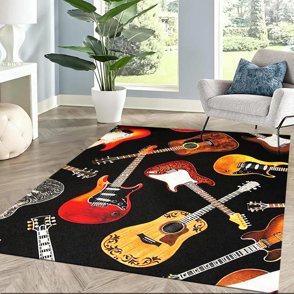 Guitar Art Abstract Floor Mats for Living Room, Bedroom and Room Decoration Are Suitable for Gifts.