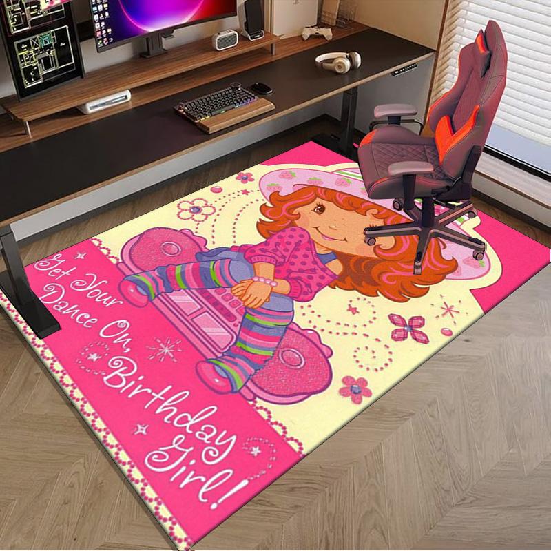 Strawberry Hat And Cat Carpet, Chair Rug,Rug for Office Bedroom living rooms, Doormat decor Fan Gift Christmas Gift