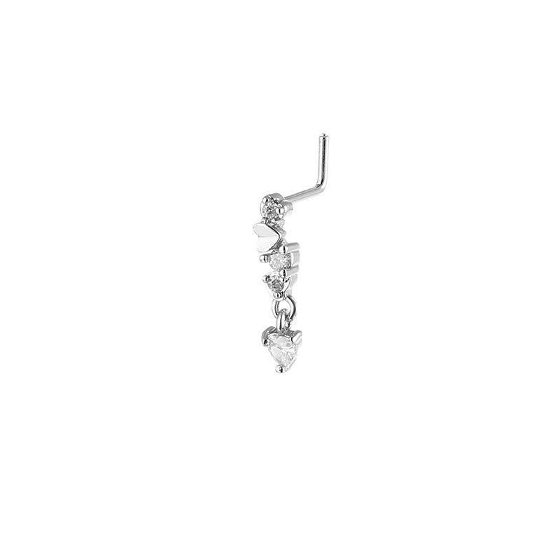 

Stainless Steel Long Fashion Nose Rings for Women Copper with CZ Heart Dangle L-Bend Nose Piercing Jewelry Body Jewelry 20G Geometric&Nose Rings & Studs&Face