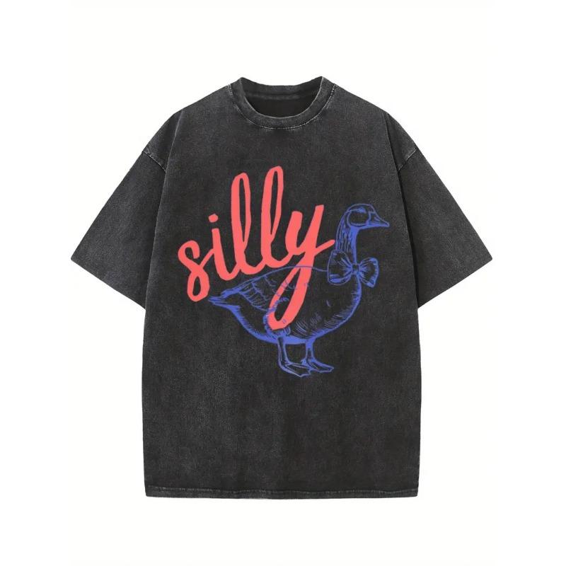 

European Size men s Vintage Washed T-Shirt - Thick Crew Neck Short Sleeve Retro Streetwear Top with Loose Fit - Casual Spring Summer Casual Attire 5XL чорний