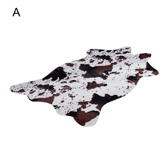 Zebra/Cow Animal Printed Carpet Imitation Rug Anti-slip Living Room Mat Decor