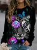 Spring Autumn Long Sleeve O-Neck Women T Shirts 3D Print Streetwear Casual Loose Tops Tees Plus Size