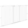 3-Panel Folding Steel Dog Gate Double Locking with Built-in Door for Doorways and Stairs White
