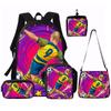 Set Zaino con Motivo Stella del Calcio 1/2/3/4/5 PZ – Zaino Casual di Grande Capacità con Pochette e Borsa Tote Abbinate, Perfetto per l'Uso Quotidiano
