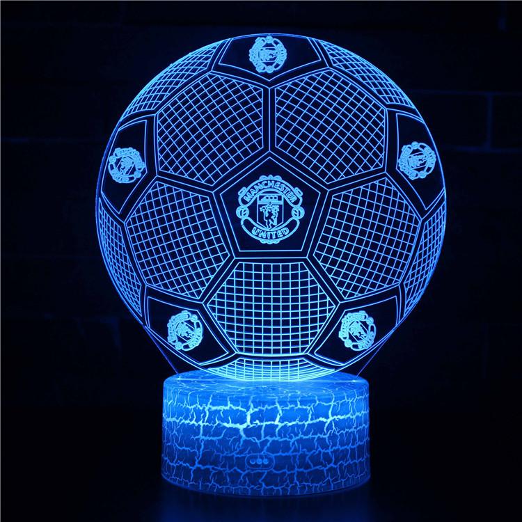 Five Major Leagues Football Club Team Standard 3D Night Light LED Colorful Touch Remote Control Night Light