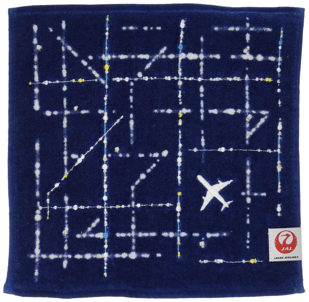 Marushin Hand JAL Japan Night 6205001900 Towel, Airlines, Flight, 25x25cm, 100% Cotton,