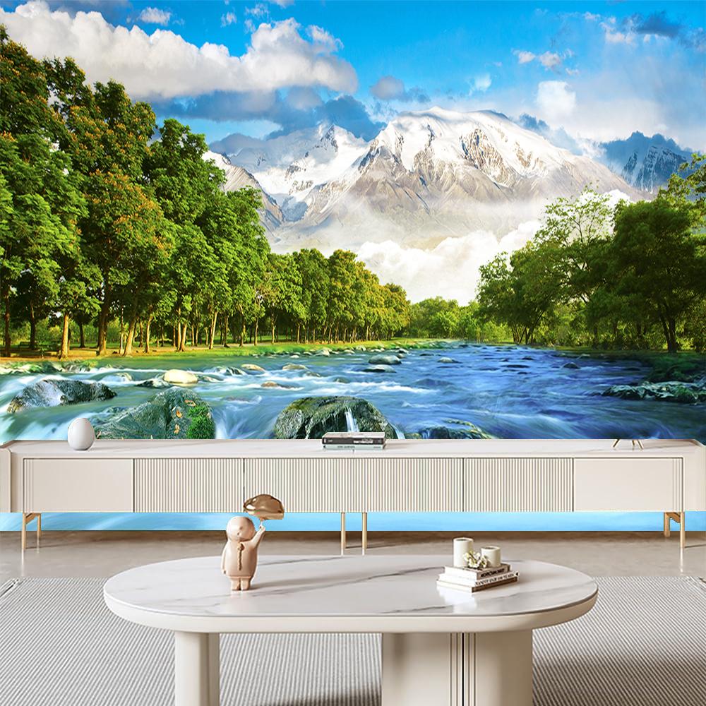 Pictură murală 3D Cascadă Pădure Copaci Tapet Living Dormitor Tapet Cascadă Decor Acasă