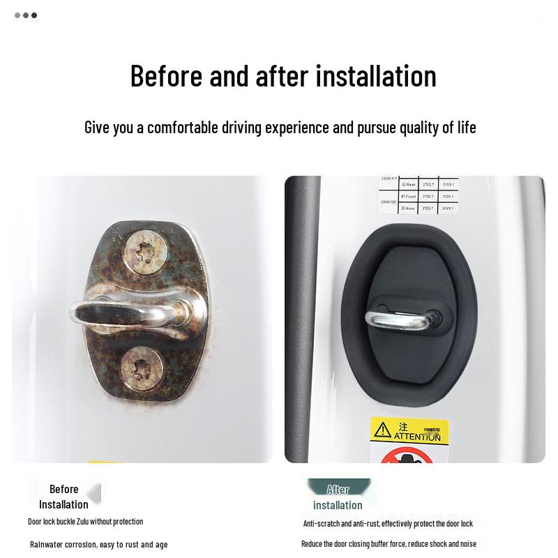 Silicone Car Door Shock Absorber and Lock Guard with Silent Closing Feature