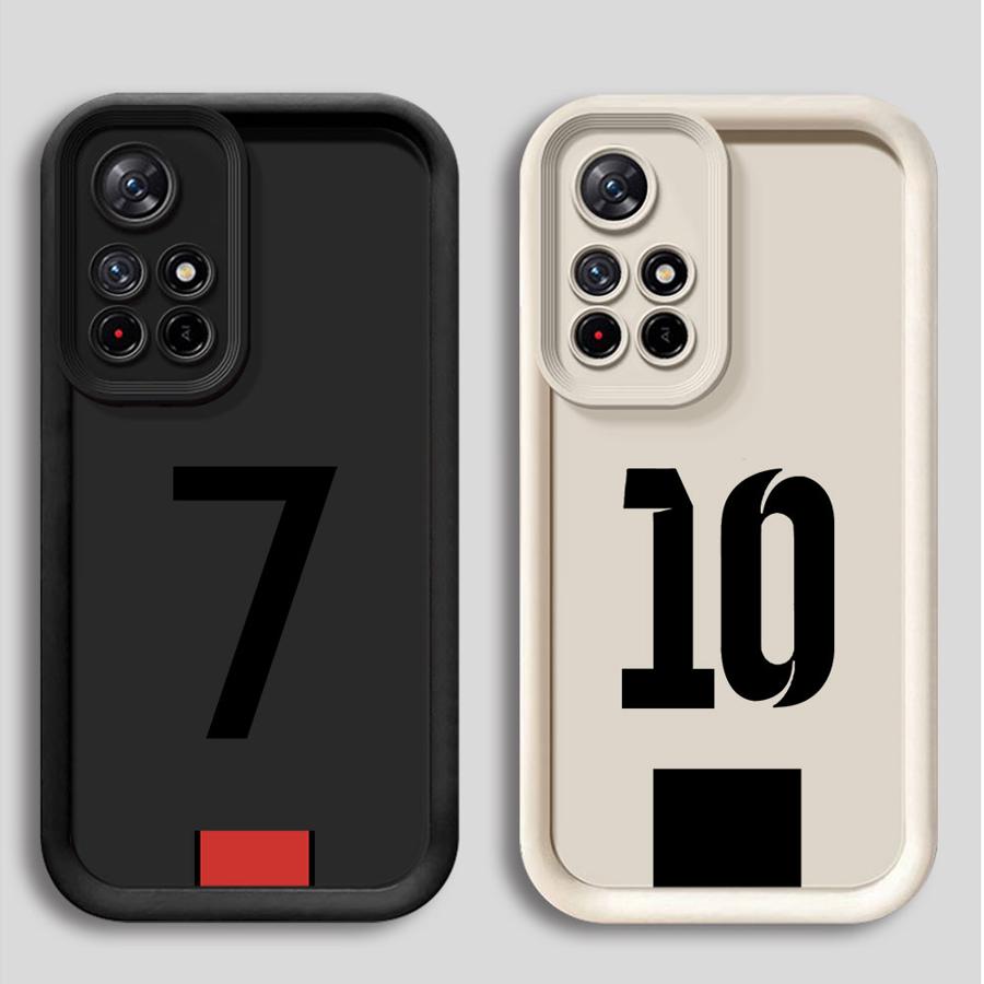 Soft Shell Phone Case for Xiaomi Redmi Note 13 14 Pro Plus 10 11 12 Pro 12s 11s FootBall Number