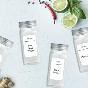 216 Pcs Self-adhesive Labels Waterproof Oil-proof Pre-printed Minimalist Style Stickers For Kitchen Spice Jar Bathroom Cleaning Supplies