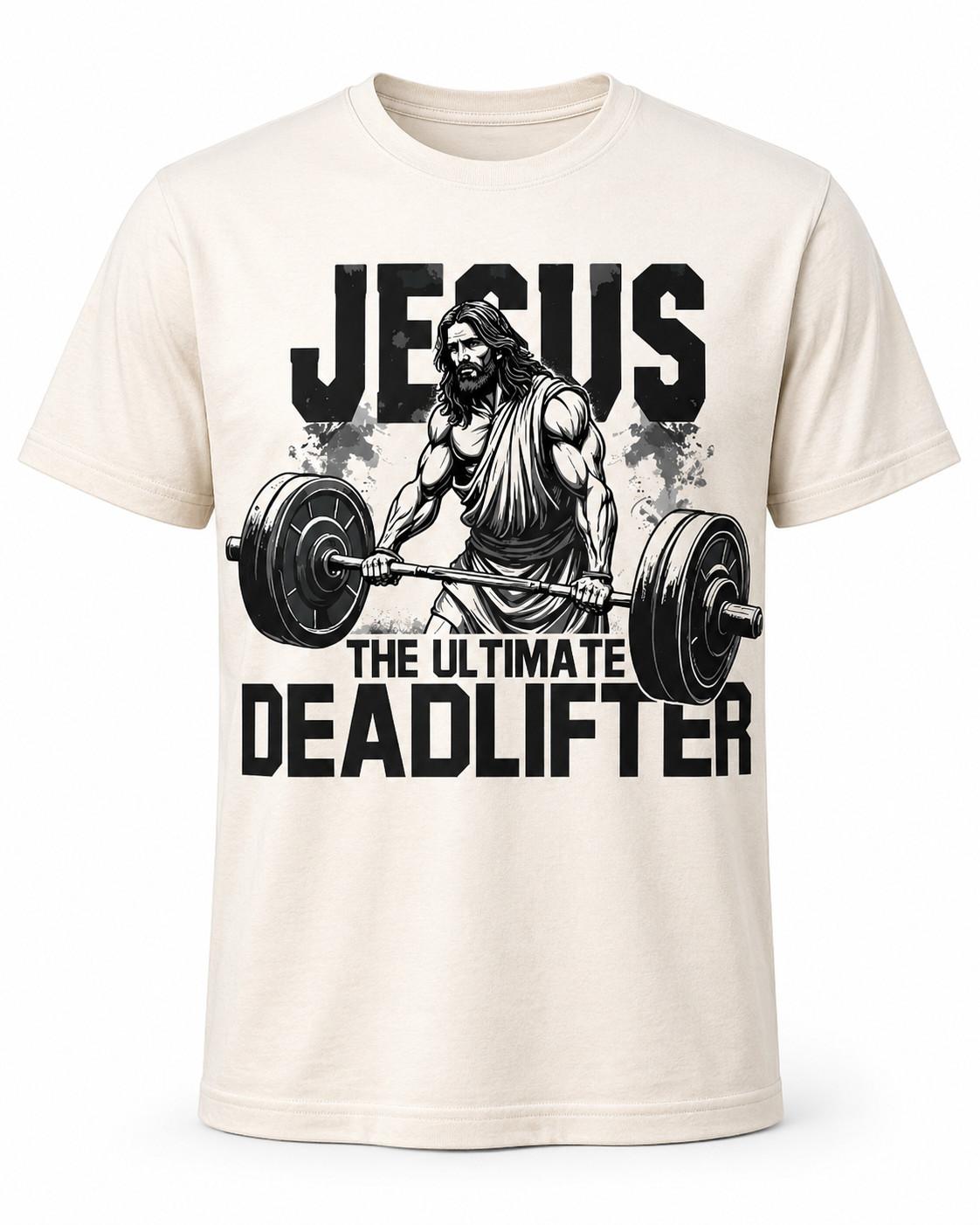 Jesus The Ultimate Deadlifter Meme T Shirt S разноцветный