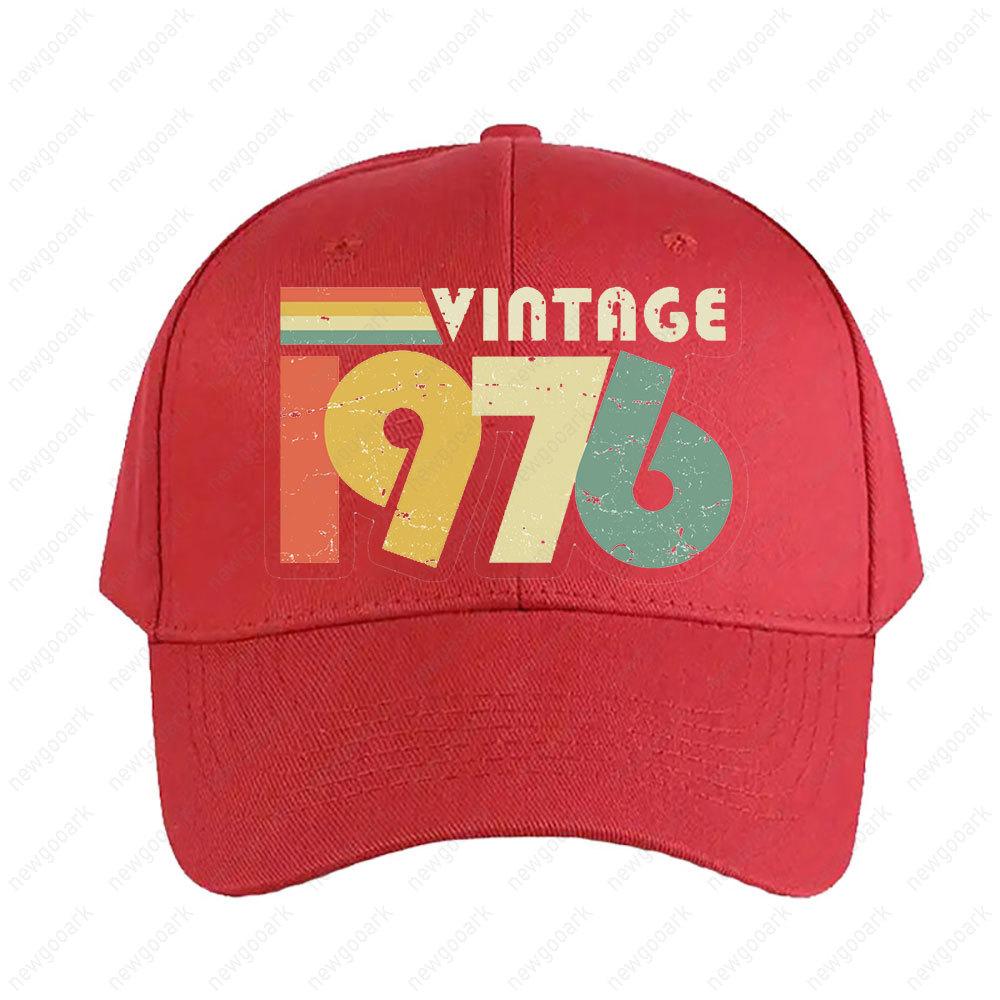 Vintage 1976 50th Birthday Gift Distressed Design Cap Summer Women Unisex Adult Peaked Hat Fashion Casual Adjustable