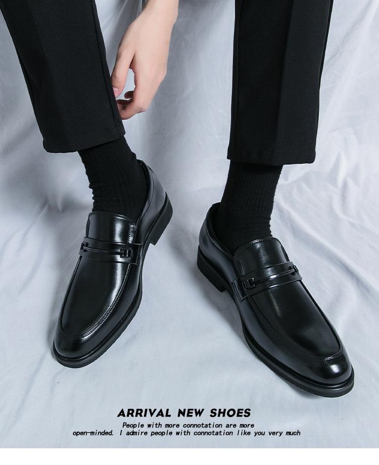 Men's Plus Size Leather Loafers: Versatile British Slip-On Shoes for Business, Formal Wear, Weddings, and Grooms