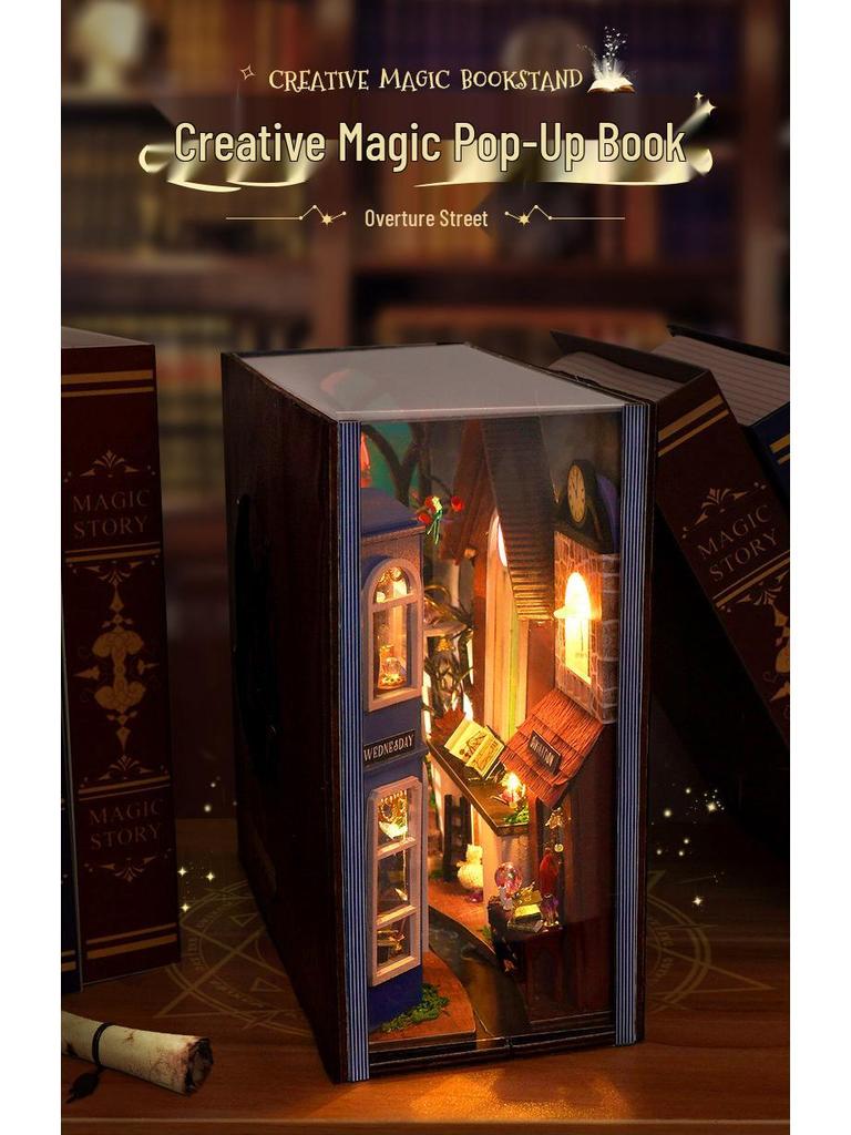 Tianyu DIY Miniatur 3D Buchstützen-Puzzle - Overture Street Montage, Kreatives Geburtstagsgeschenk