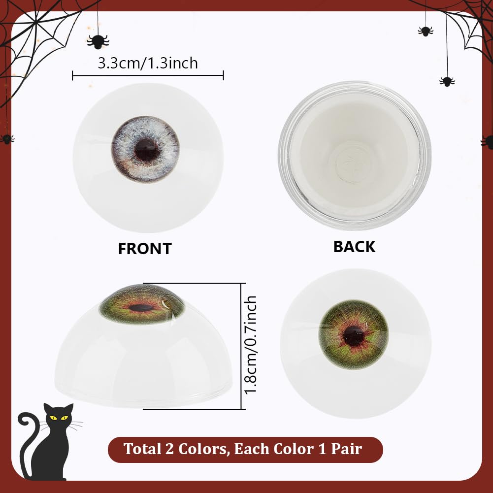 PH PandaHall Doll Half Round Doll for Handmade Marionettes and Doll Green and Light Blue Eyes, Eyes, Repairs,