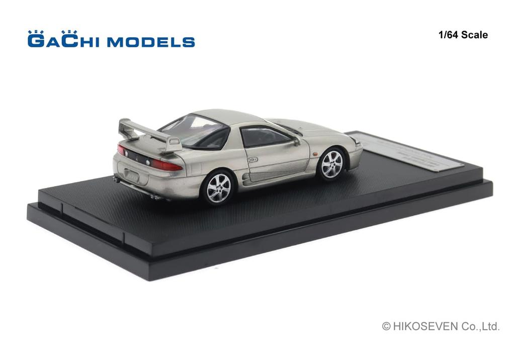 Hiko Seven GACHI MODELS 1/64 Mitsubishi GTO (1998) Hamilton Silver Finished Product GM64001SL