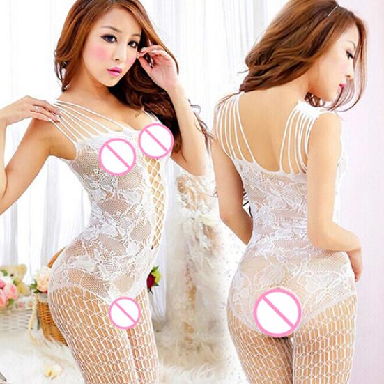 Women's Sexy Open Crotch Mesh Fishnet Body StockingLace Nightwear