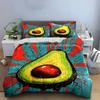 Colorful Avocado Art Set Soft Comfortable Duvet Cover Bedding Set Included 1*Duvet Cover & 2*Pillowcases Gift