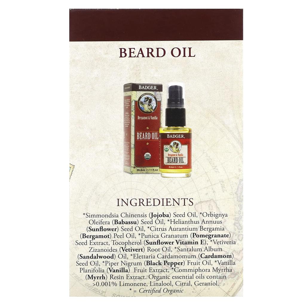 Beard Grooming Kit, Bergamot & Vanilla, 2-piece kit