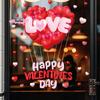 1Pc Romantic Heart-Shaped Balloon Valentine's Day Decor Stickers for Glass Windows Sweetheart Atmosphere Display