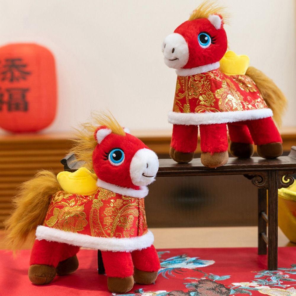 2026 Horse Year Plush Horse Doll Letter Print Horse Stuffed Animal Pony Animal Toys  Car Decor