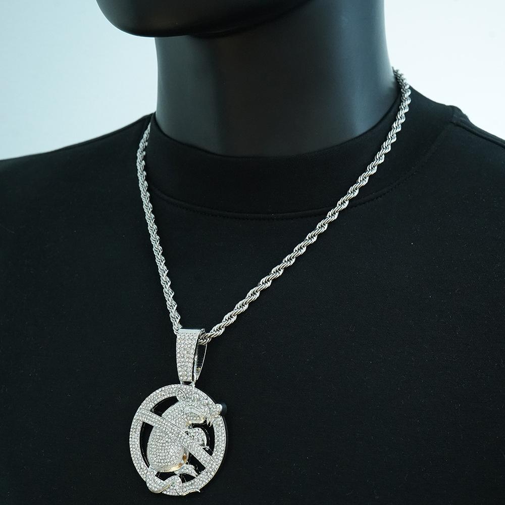 New Hot Selling Unique Mouse Pendant Necklace for Both Men and Women, High-end Fashion Hip-hop Jewelry