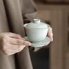 Ceramic Gai Wan Tea Set Chinese Traditional-Gaiwan Tea Bowl Tea Set Present For Friends Family