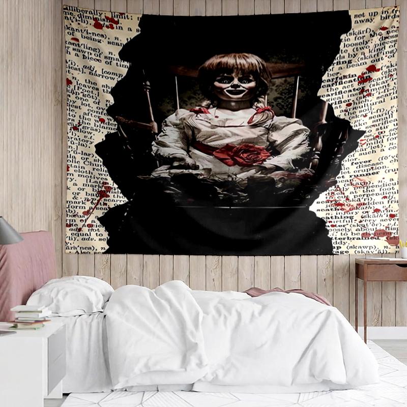 Halloween-horror Print Tapestry, Backdrop, Easy Setup, Ideal for Bedroom, Office & Living Room, with Aesthetic Wall Hanging Decor.