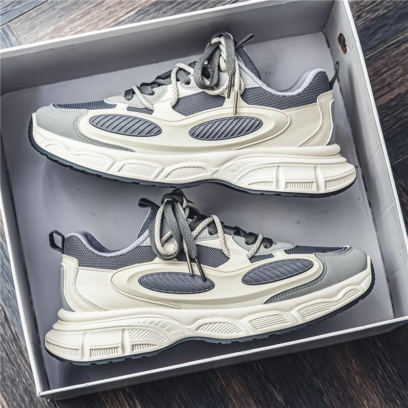 Spring and Autumn New Men's Sneakers Fashion Versatile Youth Casual Shoes Thick soled Height Boosting Lightweight Running Shoes