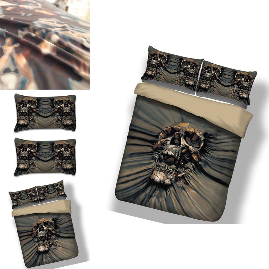 Timeless Skull 3d Duvet Quilt Cover With Pillow Case Reversible Bedding Set For Stylish Interiors