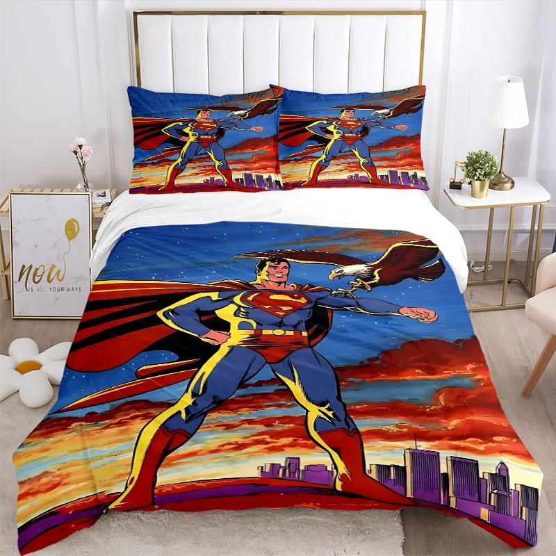 3pcs Superman Duvet Cover Set (1 Duvet Cover + 2 Pillowcases, No Core) - Comfortable, And Breathable Bedroom Decoration Yy251104083