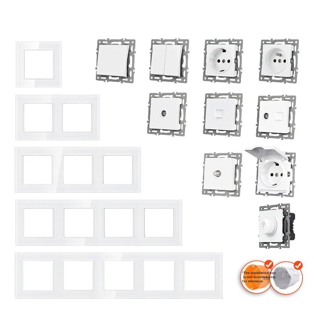 1Pcs Dual USB Fast Charge Panel Wall Switch Wall Power Socket Switch  for EU Standard Wall Mount DIY