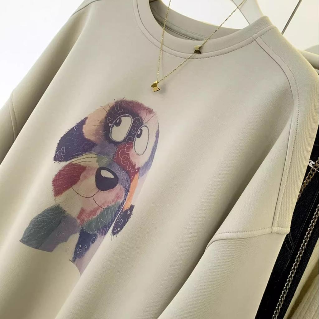 American thin round neck pullover sweater women's spring and autumn 2025 new popular lazy wind without hat