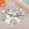 60Pcs Zinc Alloy + Glass Alloy Pendant Trays Heart-shaped 25mm Heart-shaped Base Trays Pendant Tray DIY Jewelry Accessories