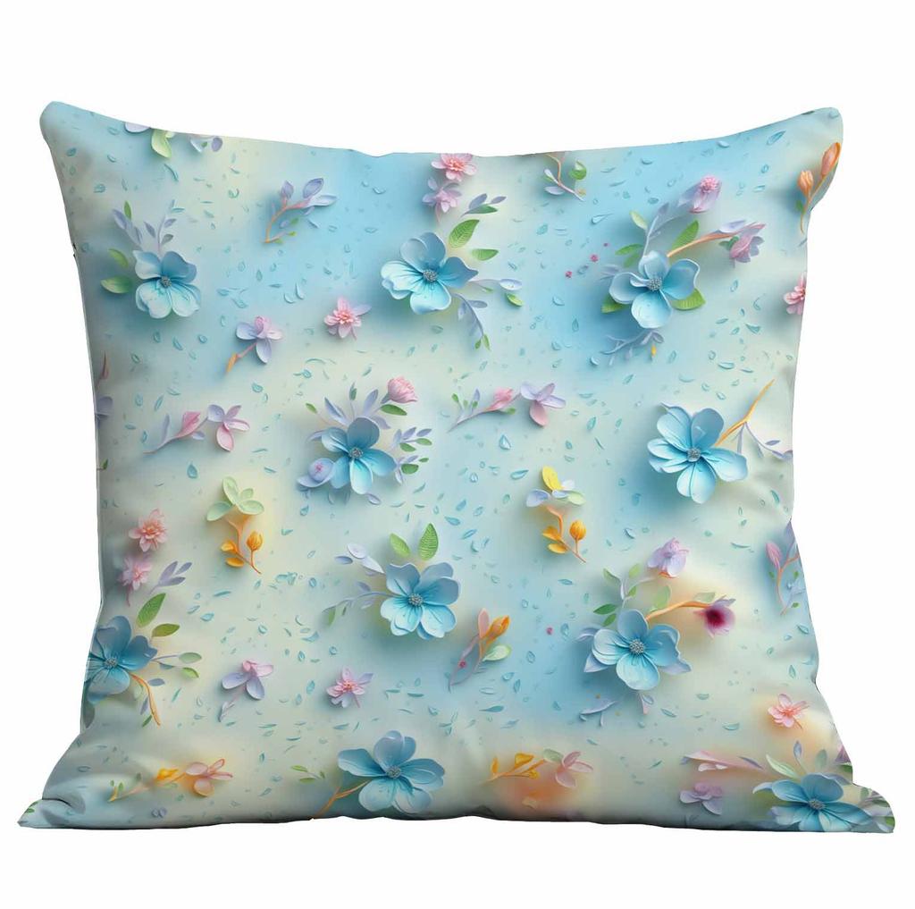 Spring and Summer 3D Floral Print Pillowcase Home Sofa Cushion Pillowcase