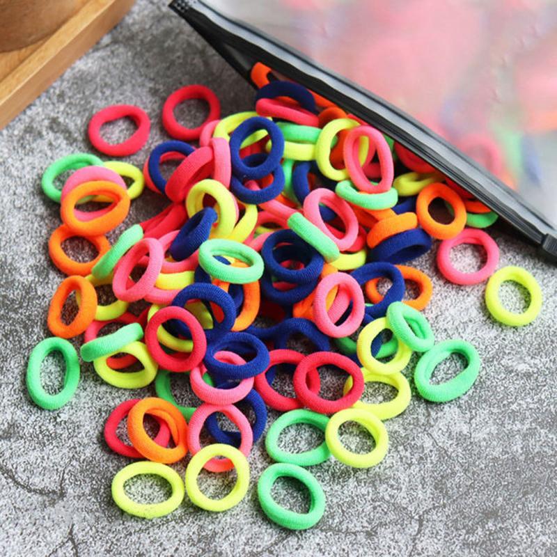 50/100 Stück Kinder elastische Haarbänder Mädchen Gum Scrunchie Gummiband für Kinder Nylon Haargummis Stirnband Baby Haarschmuck