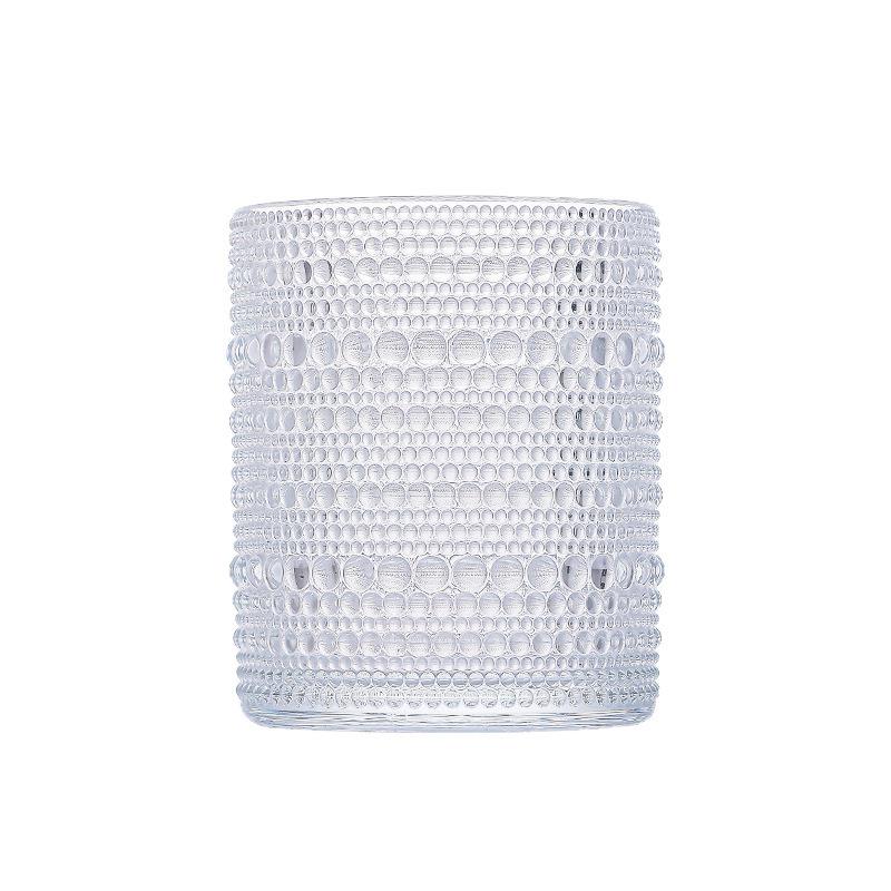 Embossed Glass Cup Vintage Dot Pattern Drinking Glasses for Water Milk Coffee Juice Highball Mugs Retro Kitchen Barware