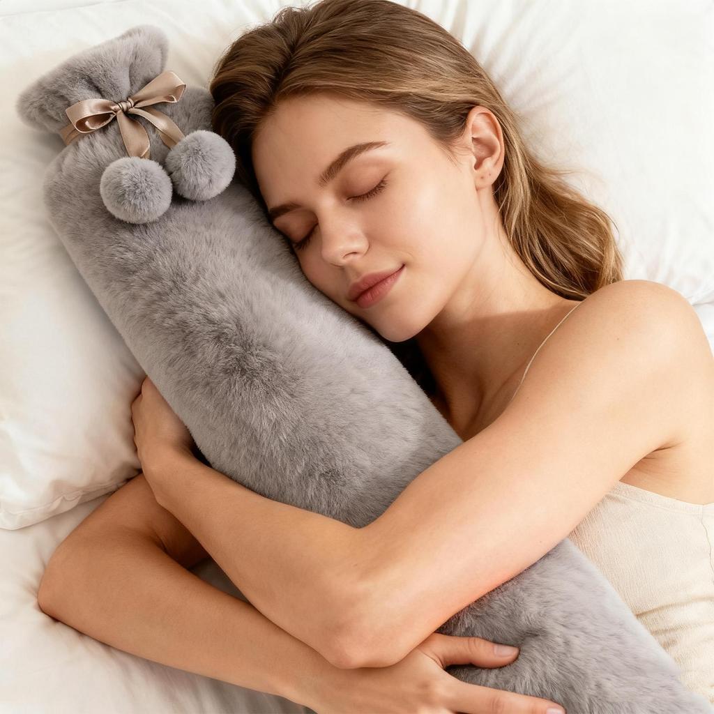 Varmvattenflaskor Lång Värmepåse Lindring Termisk Vattenpåse för Efter Träning Hem Resa Sovrum Kontor Armar Nacke Axel