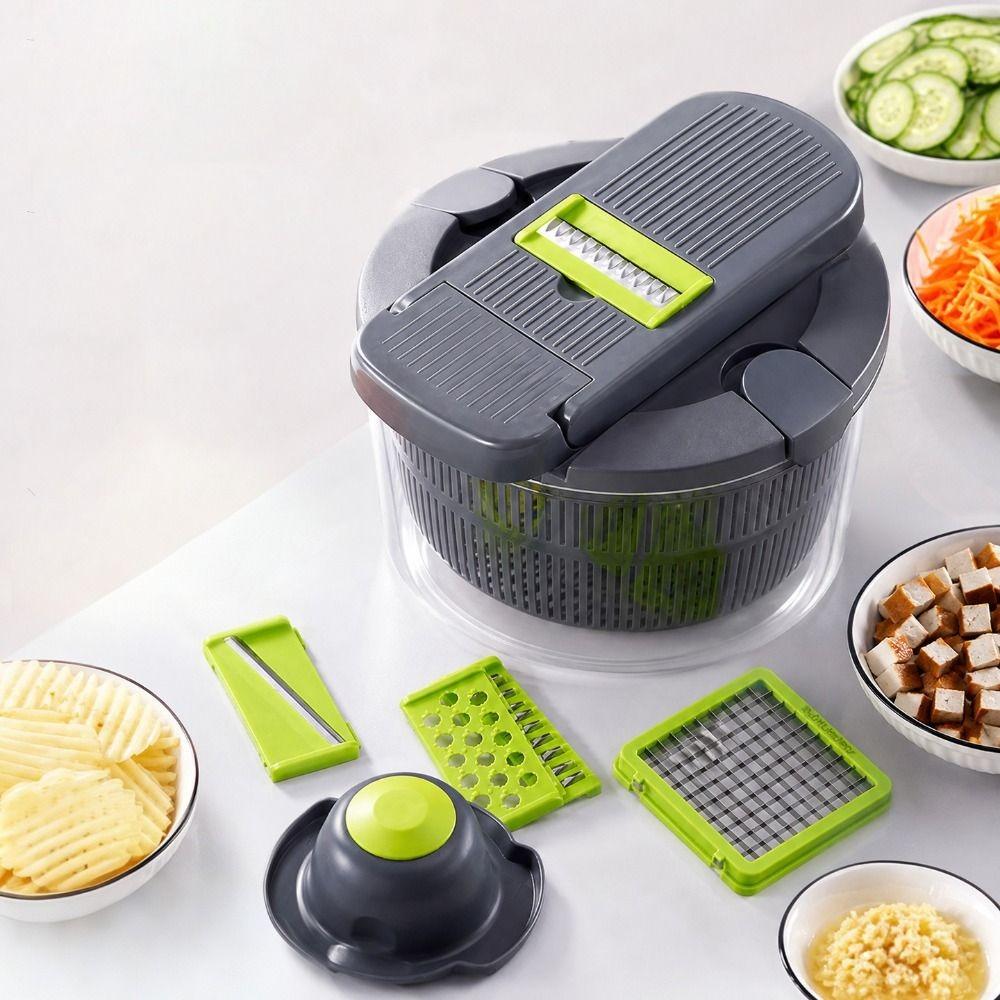 Manual Multi-functional Vegetable Dehydrator Set with Slicer Salad Spinner Vegetable Slicer Fruit