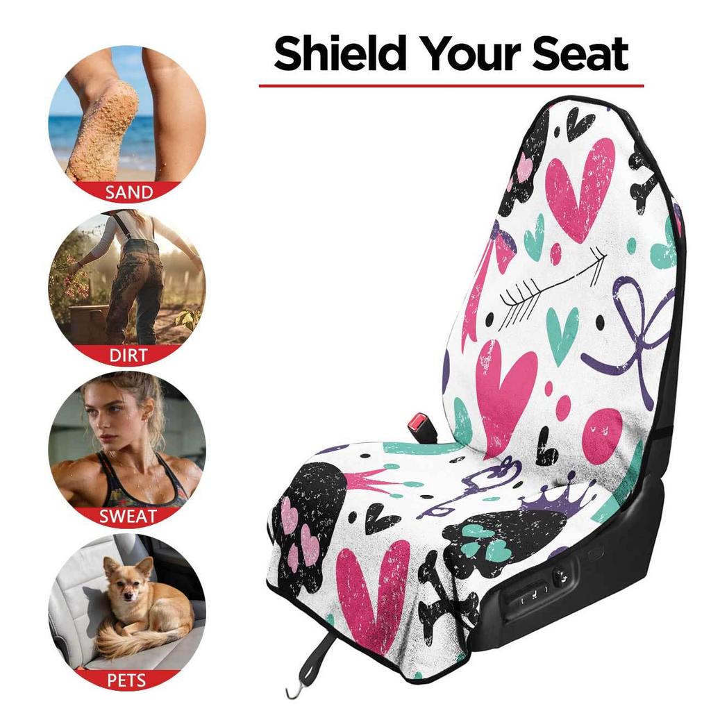 Universal Car Seat Towel Cover - Front Seat Protector for Gym & Workout, All-Season, Fits Most Vehicles