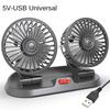 Automobilový ventilátor 360° nastavitelný 3hlavový ventilátor USB/12V/24V automobilový elektrický chladicí ventilátor 2 rychlosti tichý ventilátor do auta příslušenství do auta