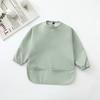 Solid Color Baby Bibs with Long Sleeves Waterproof Children's Feeding Apron Bib for Boys Girls Easy Clean Toddler Art Smocks