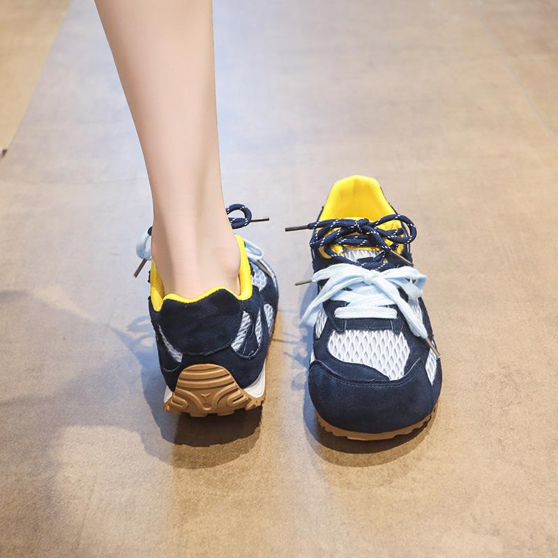 Mesh explosion inner height increase thin German training shoes women's breathable 2025 summer new casual Forrest Gump shoes sports board shoes