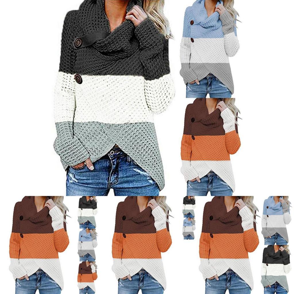 Chic Women Long Sleeve Casual Knitted Sweater Jumper For Fashion-forward Looks