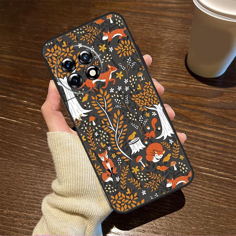 Autumn Leaves Fall Fox Case For OnePlus 13T 10T 8T 10R 13R 15 R 13 12 11 9 10 Pro Nord CE 5 2 3 4 Lite N20 N30 Cover