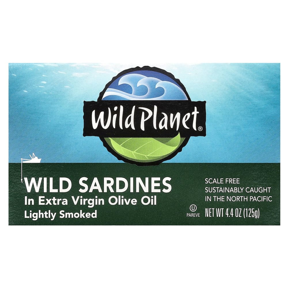 Wild Planet Wild Sardines in Extra Virgin Olive Oil, Lightly Smoked 4.4 oz (125 g)